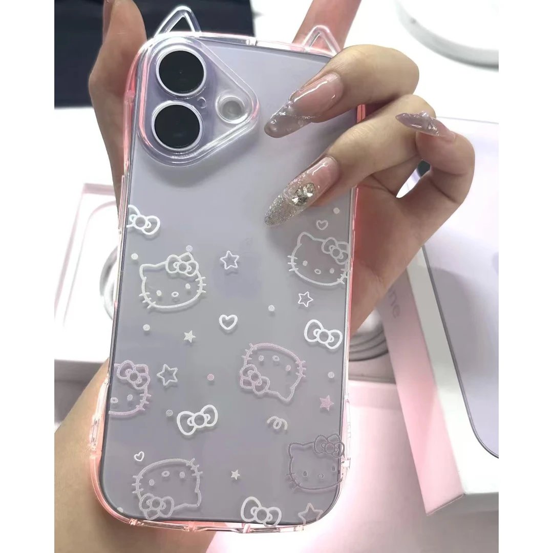 线条KT适用苹果17手机壳13/14ProMax卡通iPhone16/INS风17P网红