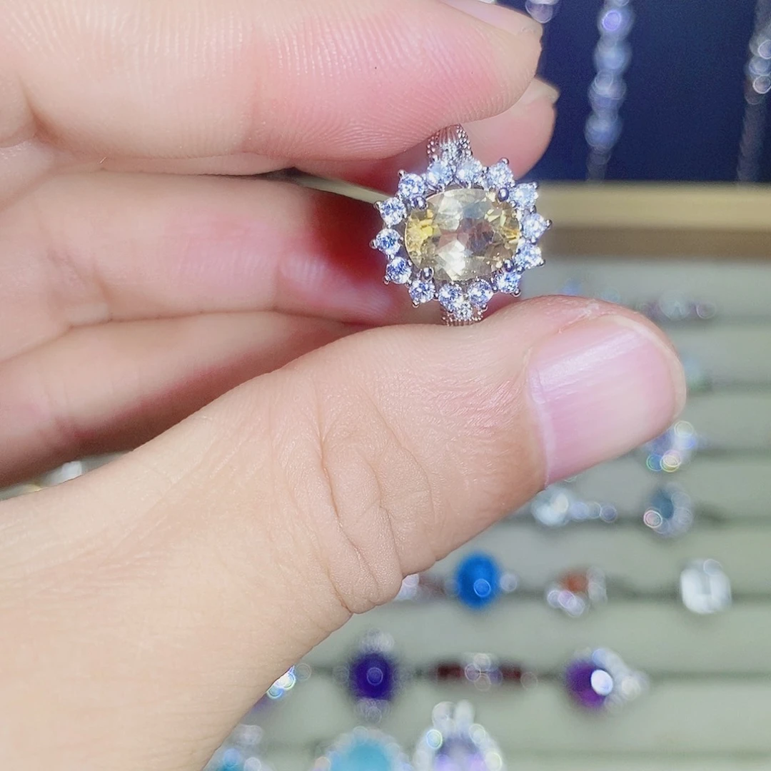 银S925镶嵌戒指黄晶