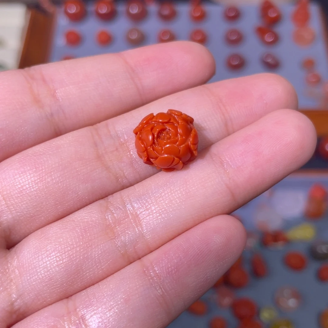 南红玛瑙牡丹花未镶嵌