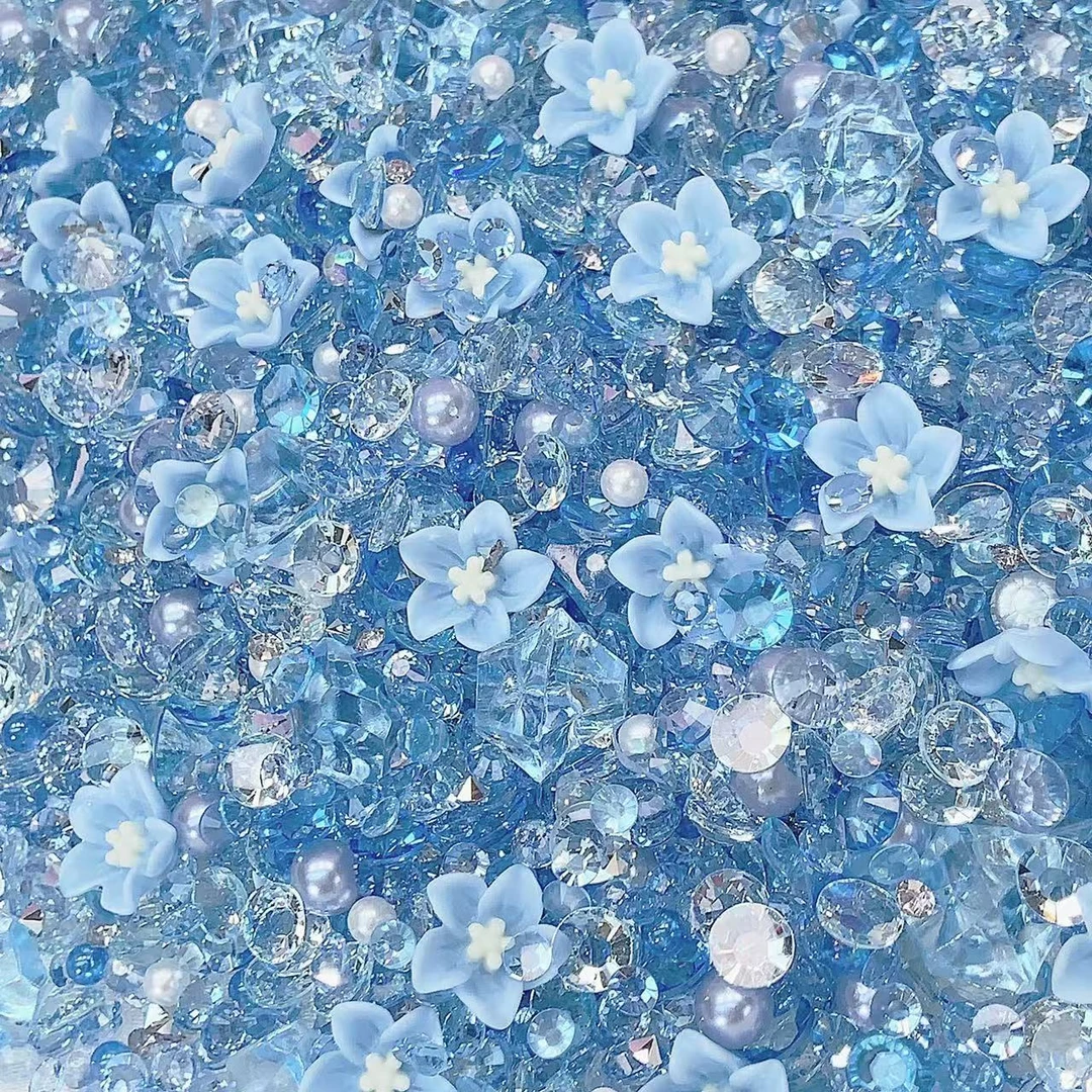 【冰块百合】钻钻冰块花花特调！！美甲手工DIY配饰！！