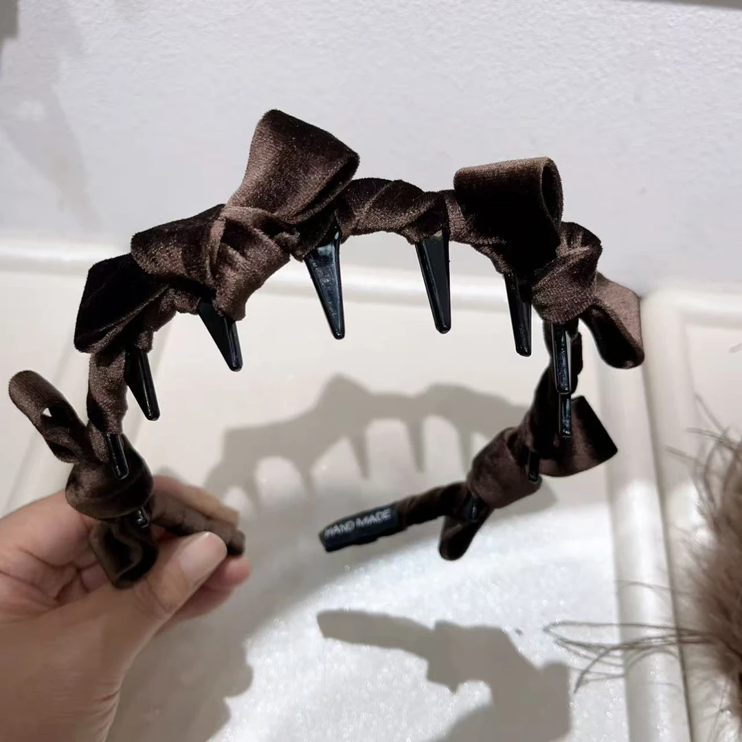 S151高级咖色打结波浪发箍