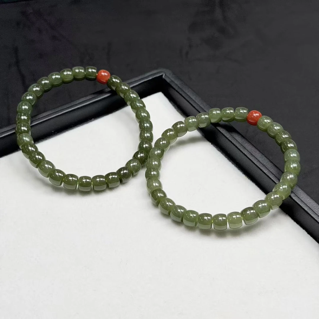 【睿泽赏宝】和田玉直切手串 有暇多样性发一 7*5 KT0500075