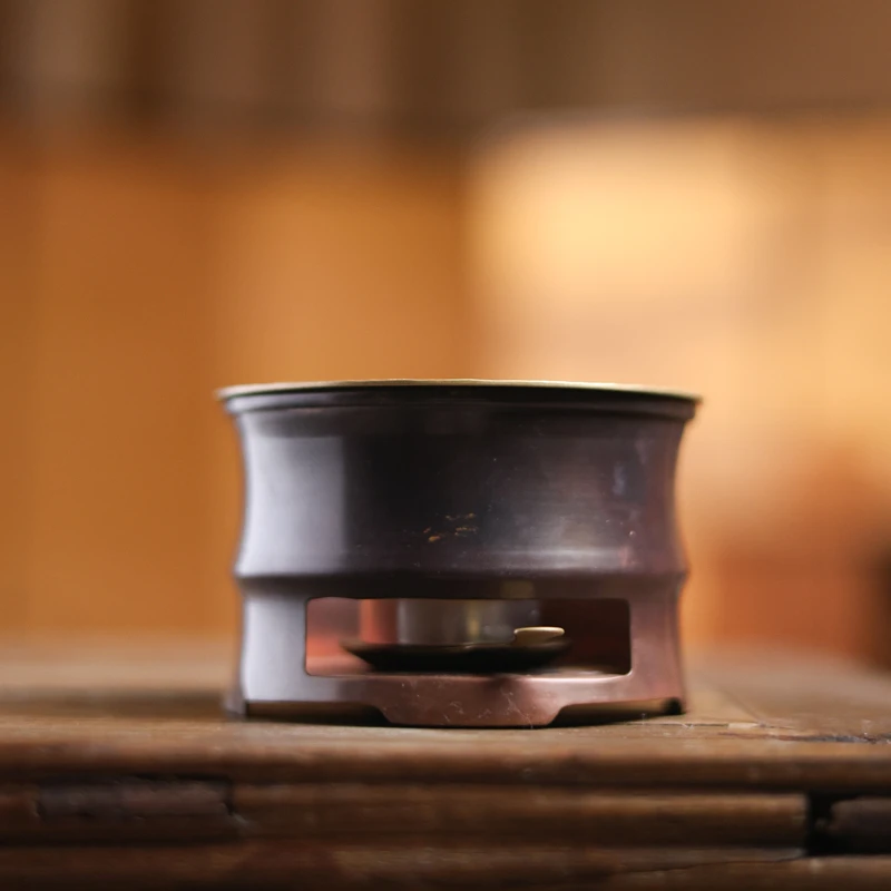 【铜拾社】铜拾社竹节蜡烛温茶炉（春喜铜0270）