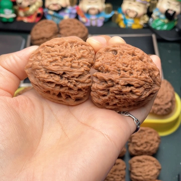 吊坠文玩核桃42尺拉丝三角木塞凹底高炮克重51