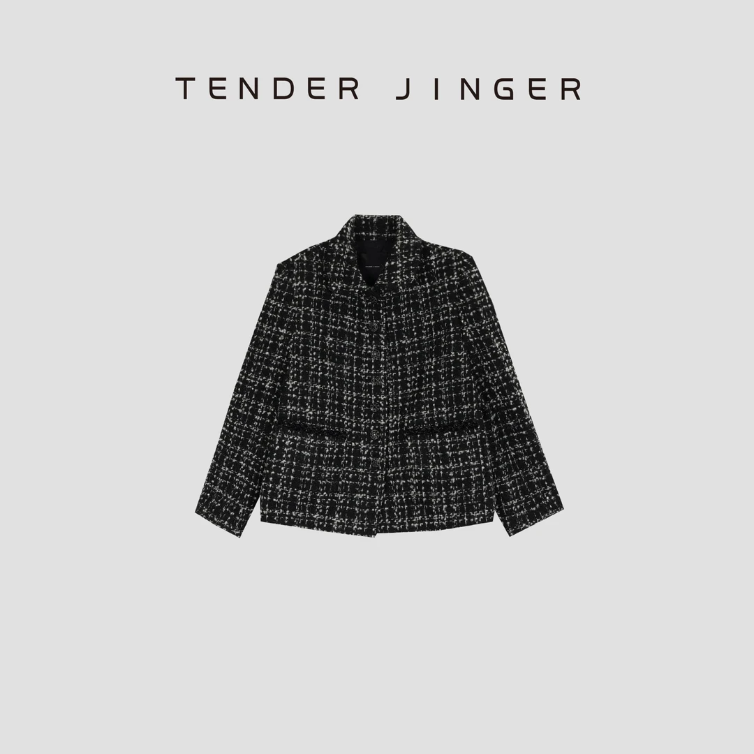 【重工定制】设计师重工翻领粗花呢法式小香风T54YUY739U