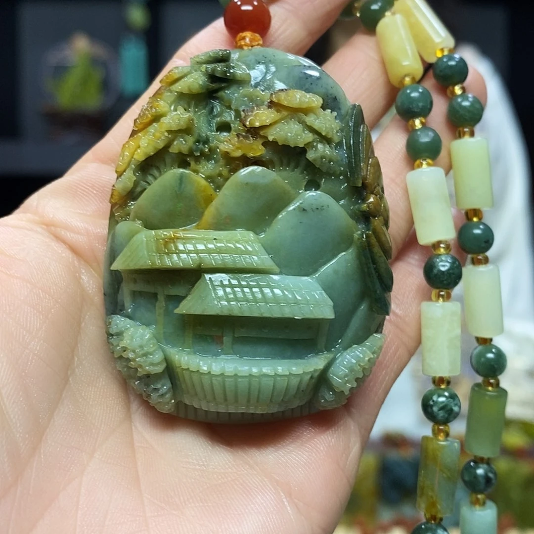 未镶嵌岫玉挂件吊坠