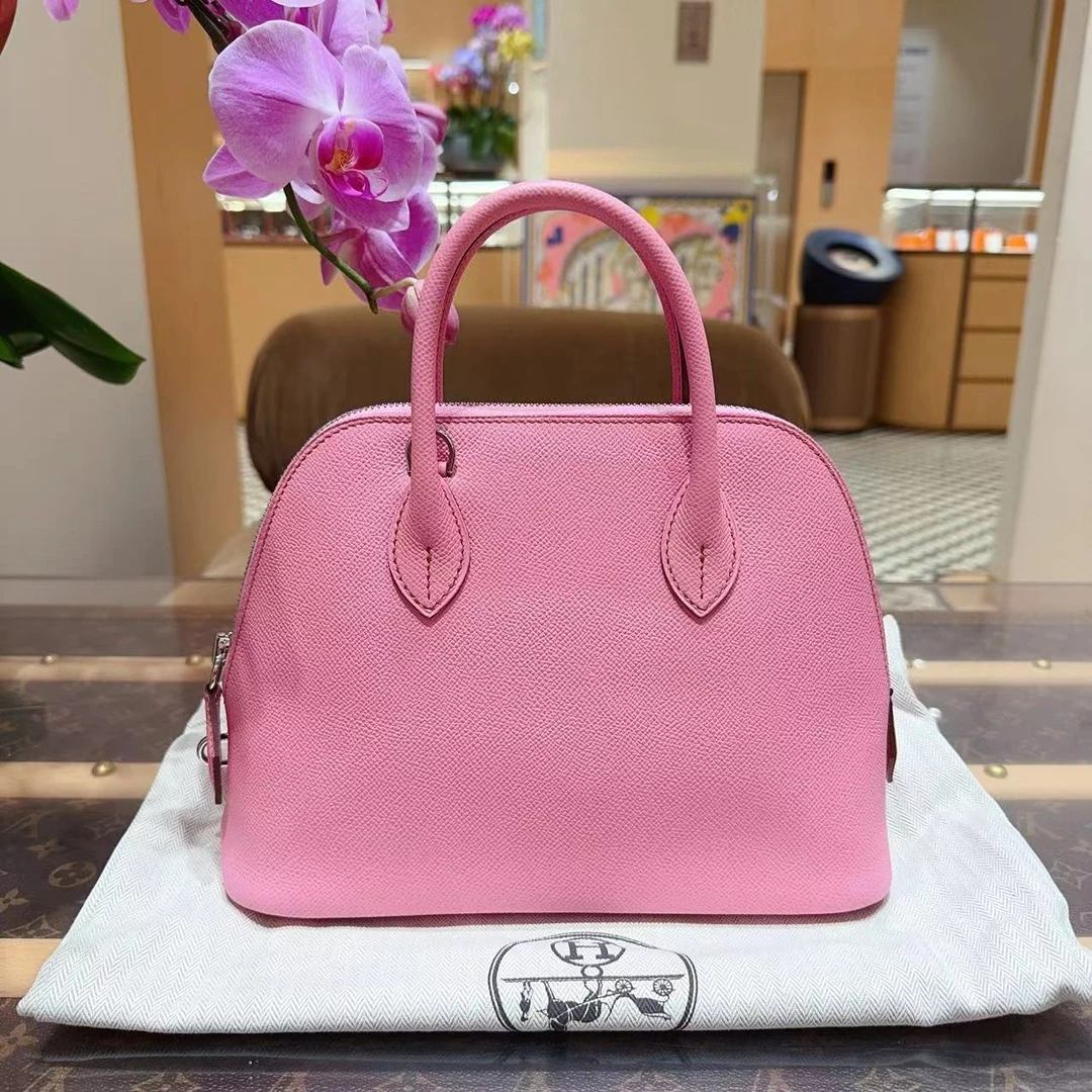 99新 Hermes/爱马仕 bolide 25  5P樱花粉银扣