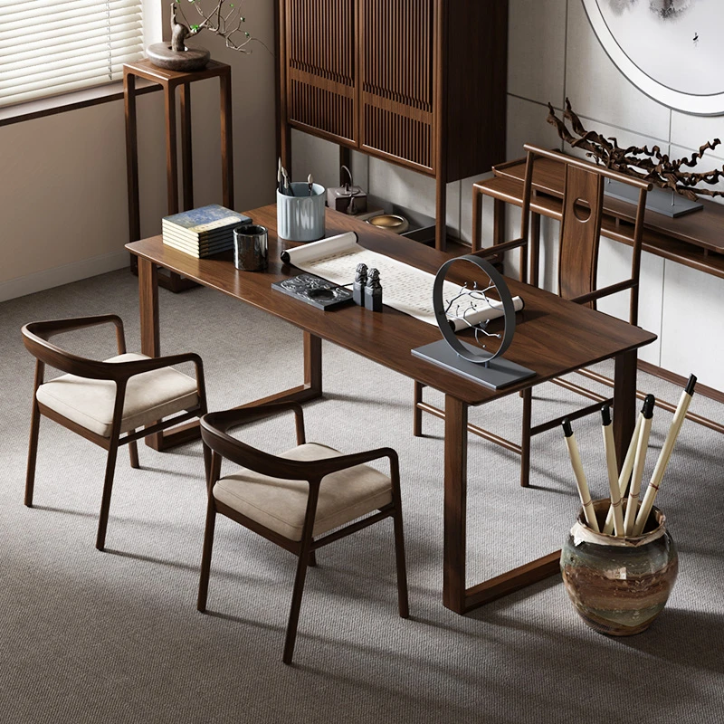 3039客厅化大书桌实木长条桌莫比恩大板桌学习桌双人阅读写字台