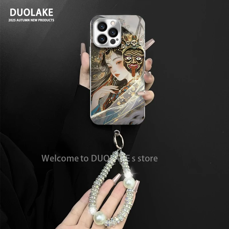 适用于苹果/oppo/华为/vivo/小米富贵扎基拉姆电镀玻璃手链手机壳