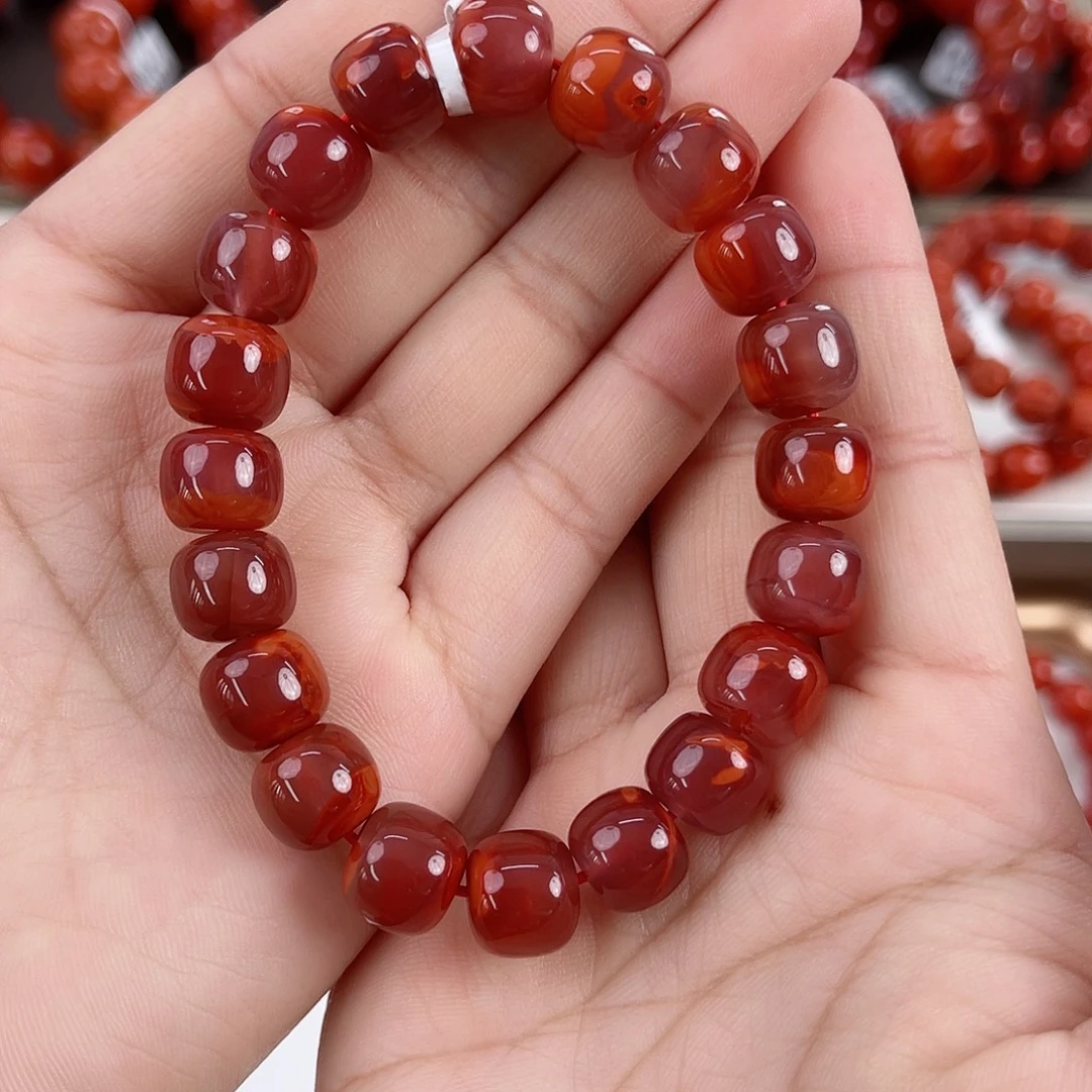 南红玛瑙未镶嵌瓦西牛血红老型单圈10mm