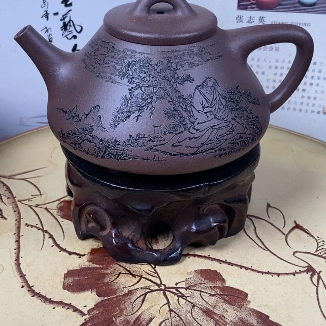 紫砂茶壶平***月全手280容量宜兴紫砂壶