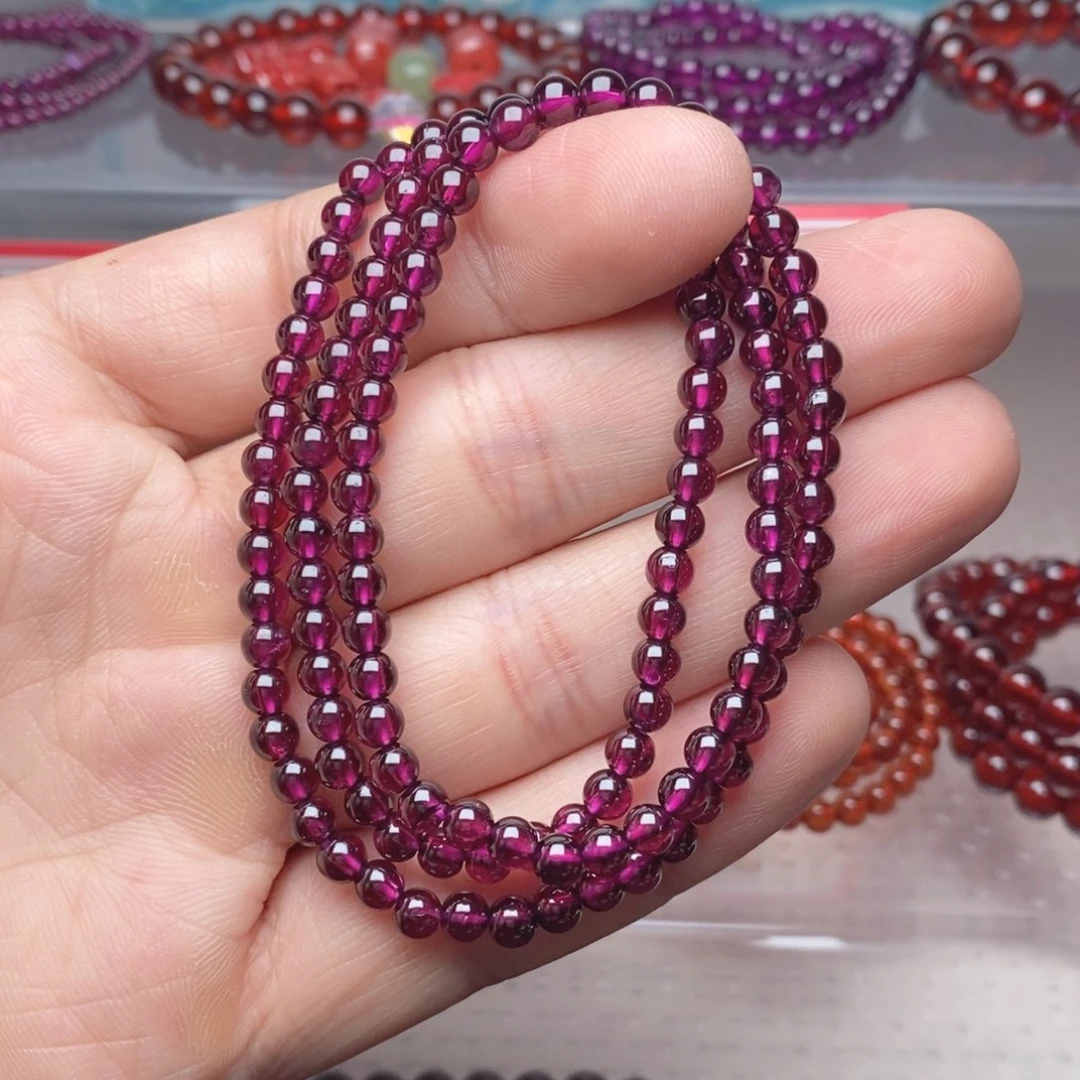 石榴石手链未镶嵌卡4.3紫牙乌