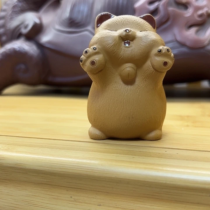 紫砂茶叶罐紫砂一定红茶宠猫