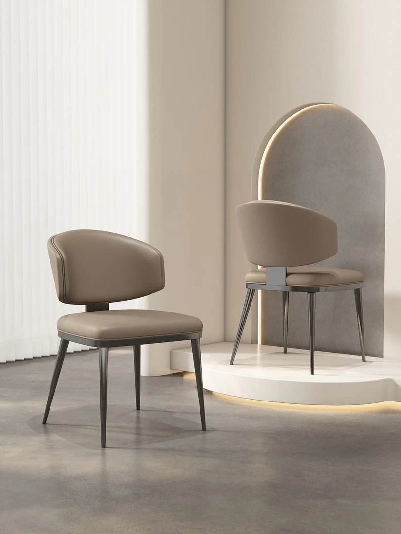 意式极简创意轻奢餐椅家用简约餐厅凳子酒店坐靠舒适书桌椅化妆椅