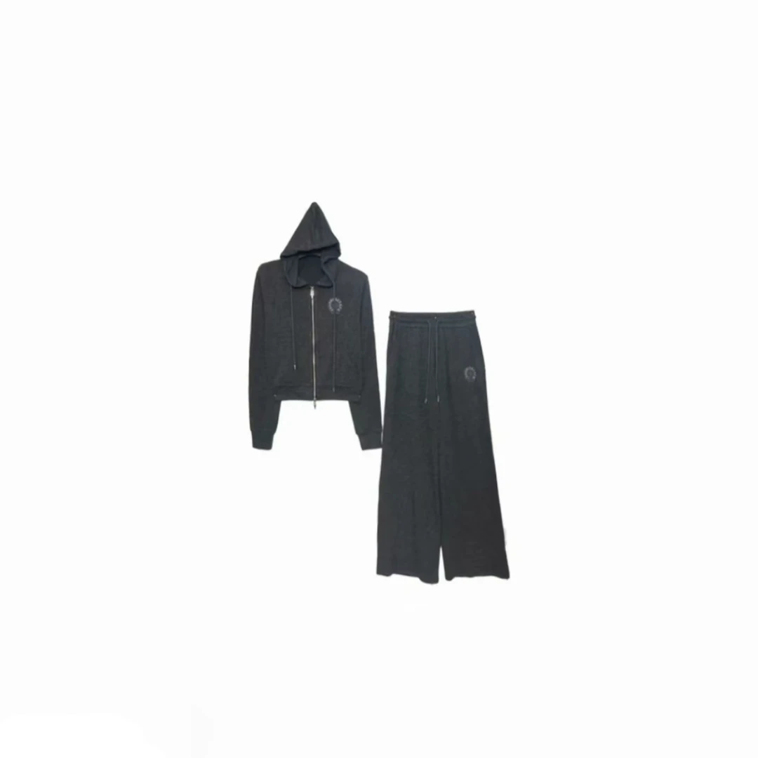 克家灰色抽绳运动套装