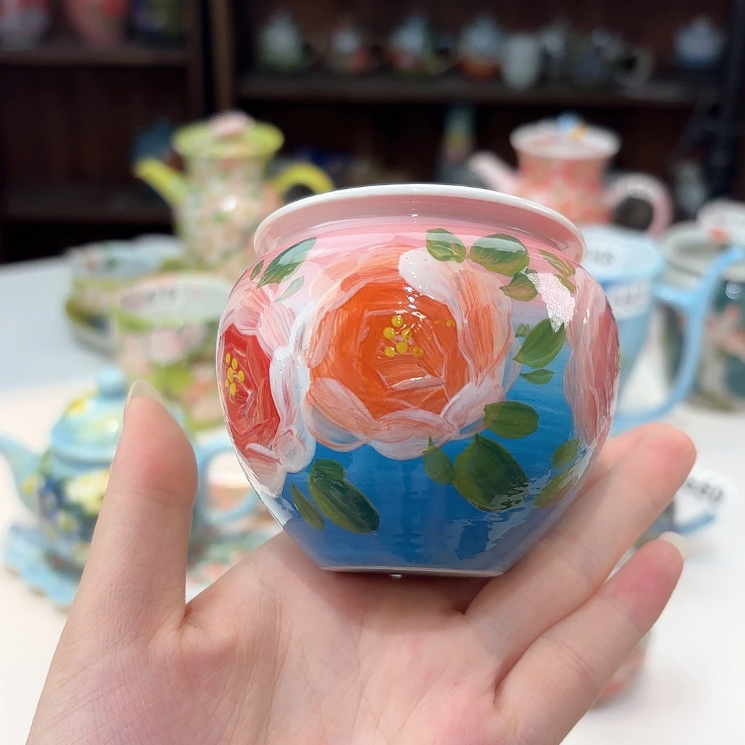 景德镇手绘高温釉下彩陶瓷茶具