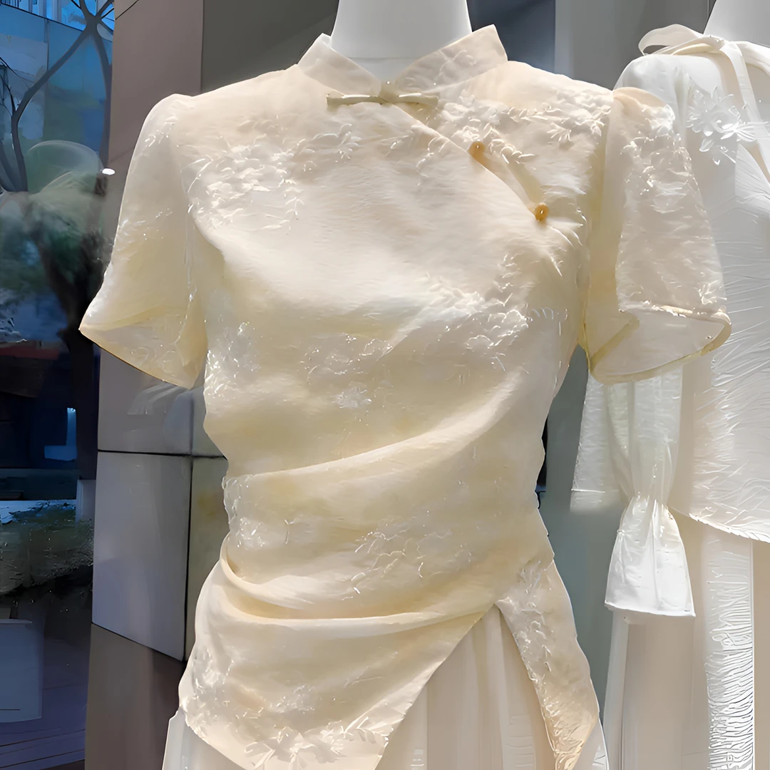 设计感立领显瘦T恤百搭上衣2025夏季新中式温柔风减龄国风盘口