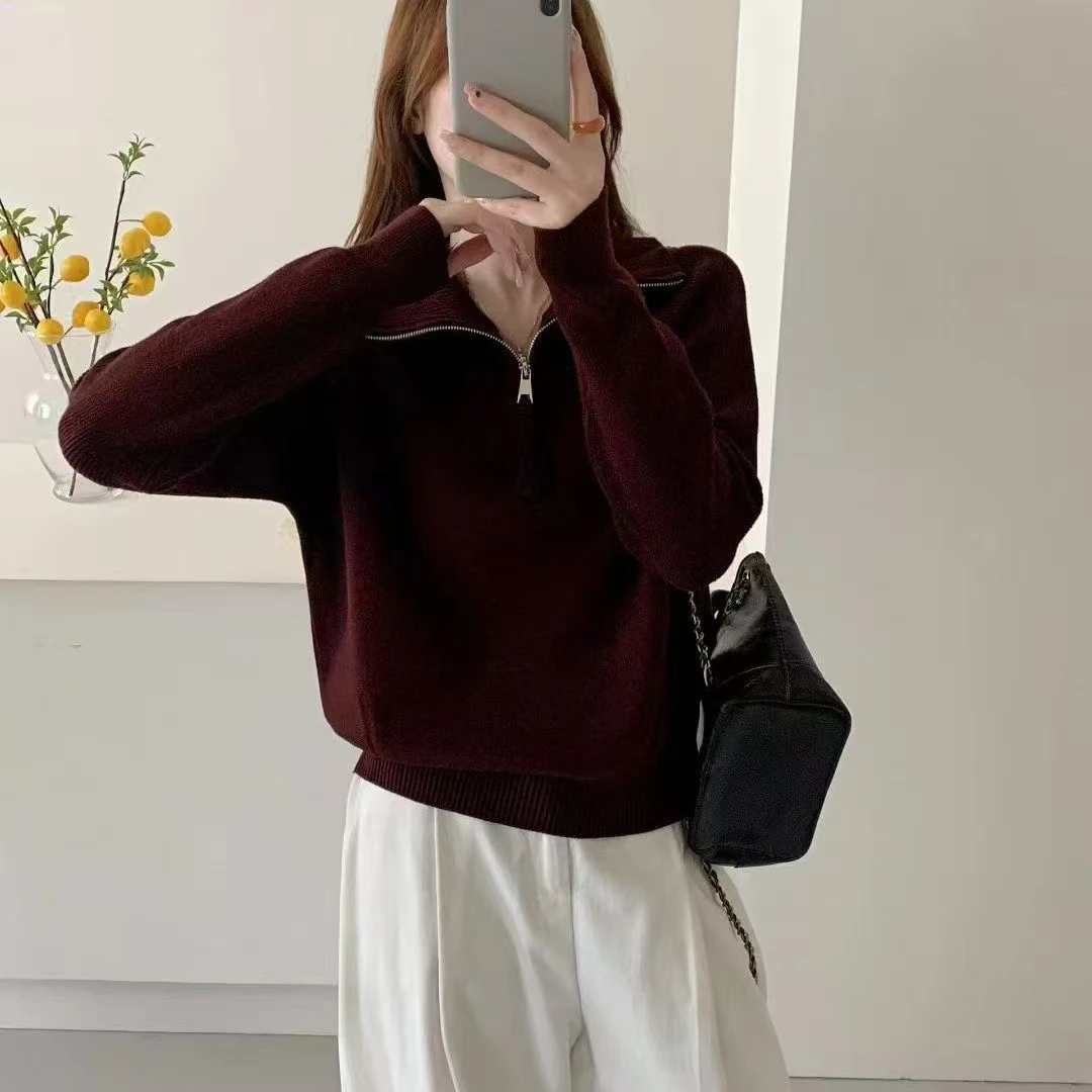 05多金大码气质减龄上衣秋冬季长袖红色女装设计女