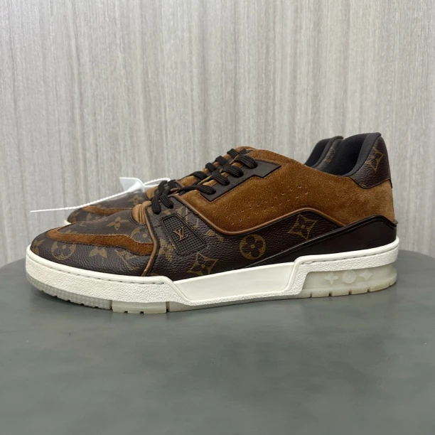 90新 LouisVuitton/路易威登 43码 trainer 老花 低帮板鞋