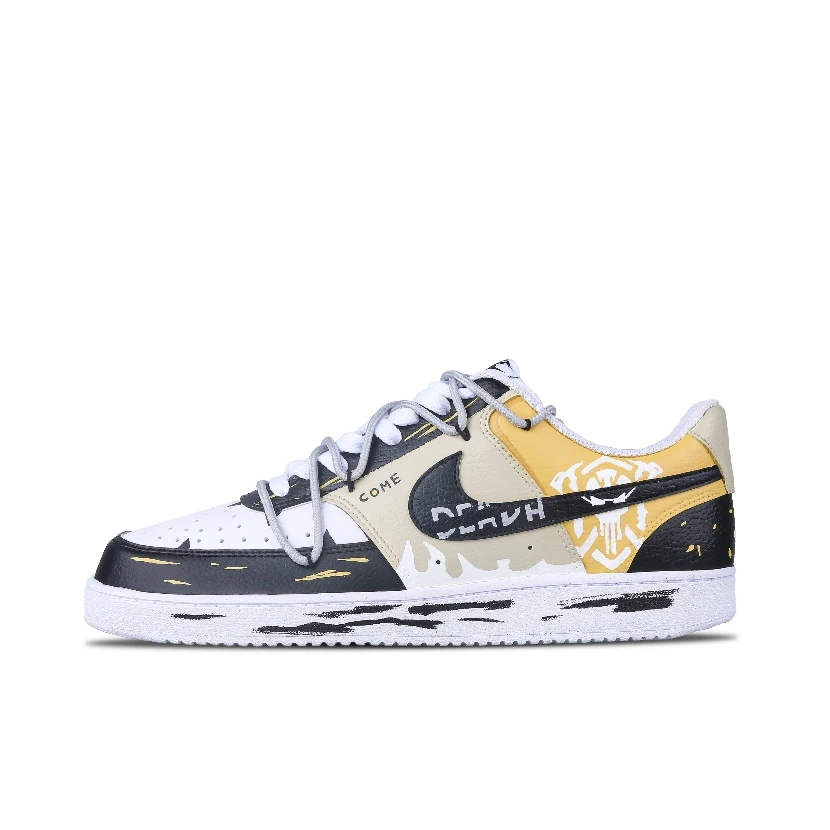 定制球鞋Nike/耐克CourtVision1幽黄骷髅 百搭透气低帮板鞋 男款