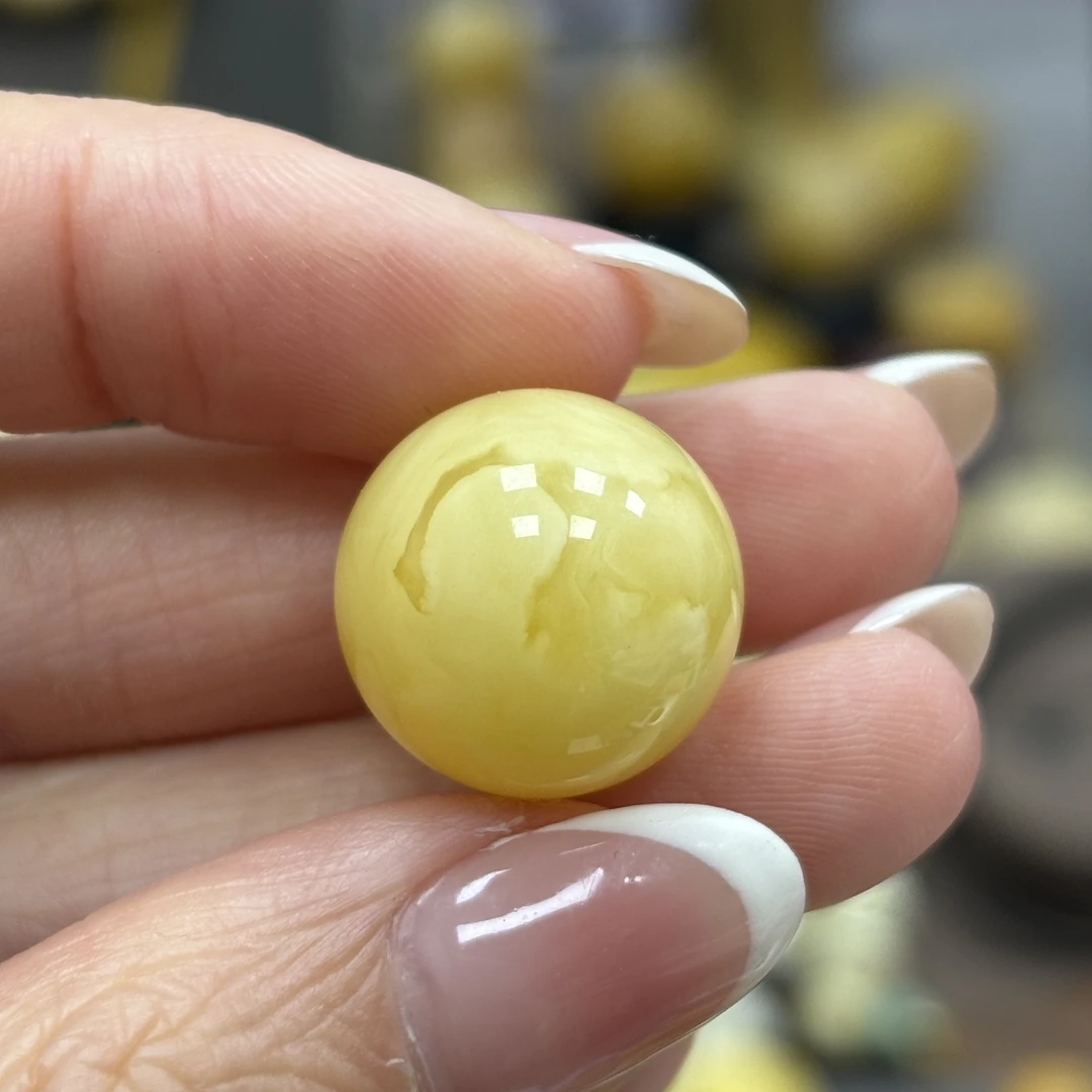 16.2mm 小妖珠宝天然原矿琥珀蜜蜡