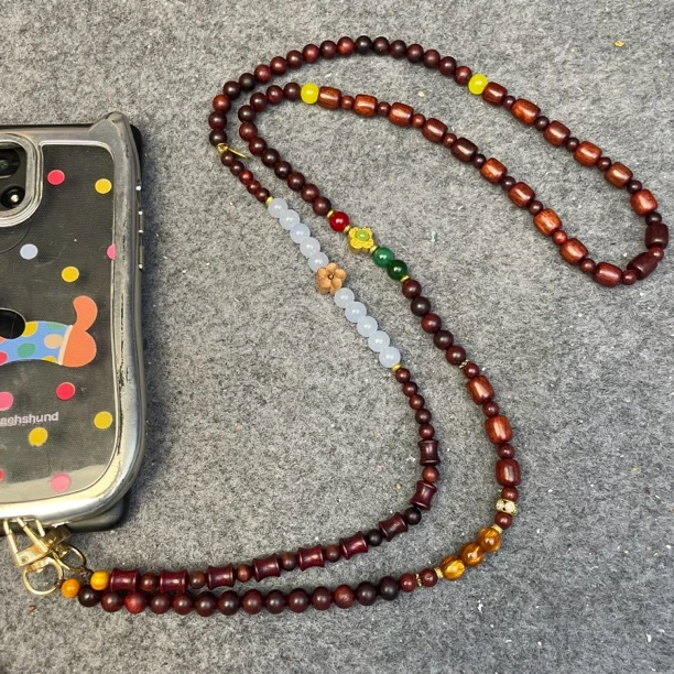 新中式斜挎手机链、包包链精致高端串珠，