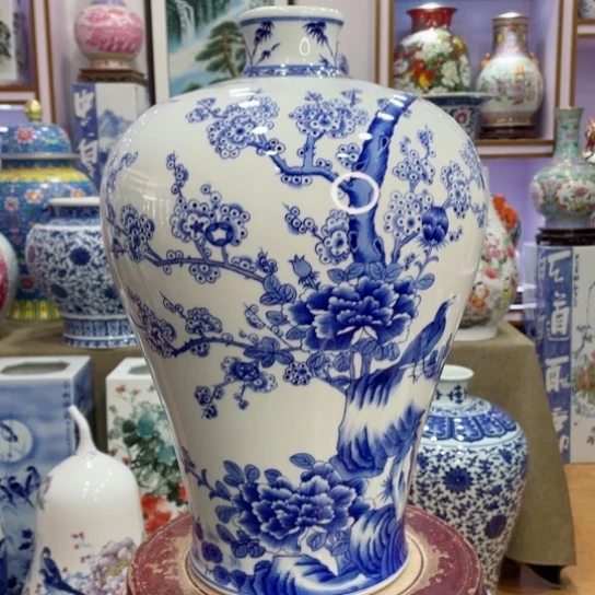 瓶全手工釉下青花梅瓶