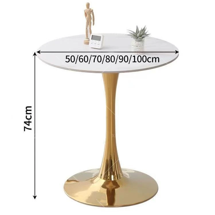 北欧轻奢岩板阳台茶桌椅接商务待洽谈4S店小圆桌子商务奶茶咖啡店