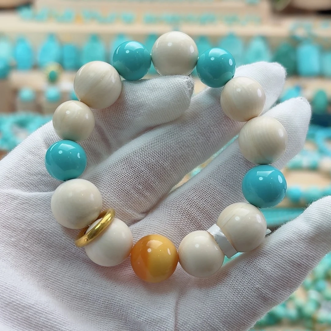 绿松石18K金镶嵌珠宝奇石