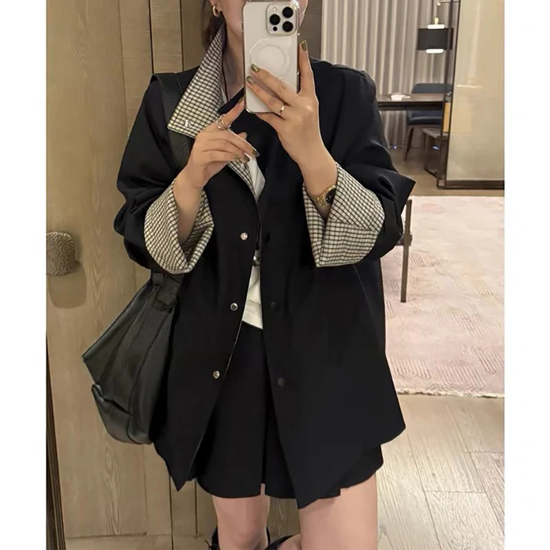 【双面风衣】韩系休闲气质风衣两面穿立秋季女装外套371