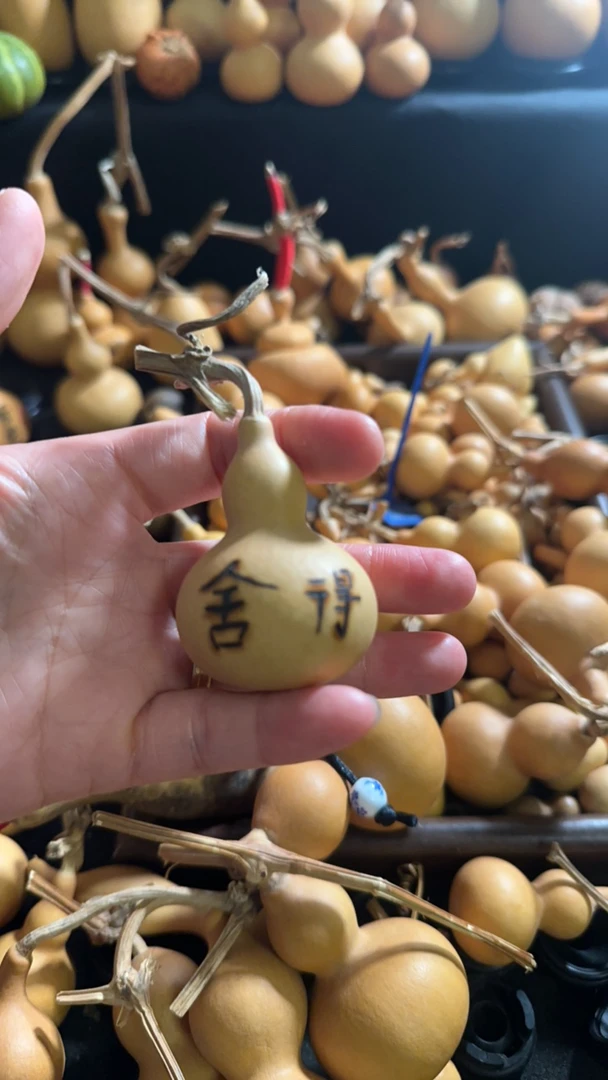 天然精品墨刻手把葫芦文玩结缘福禄