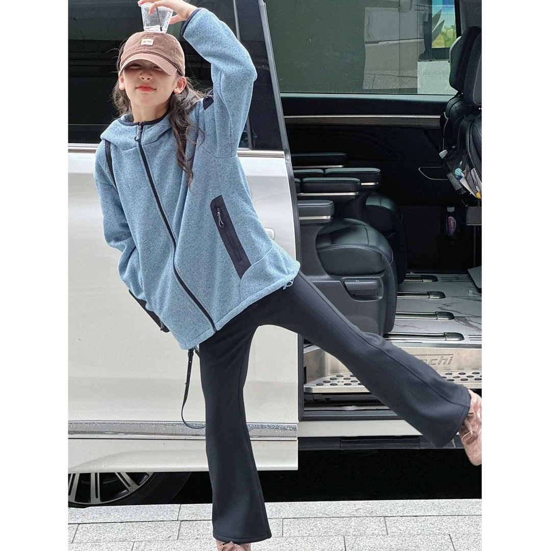 K29956孙小美立领女童开衫外套2025新款秋冬装儿童磨毛加厚上衣潮