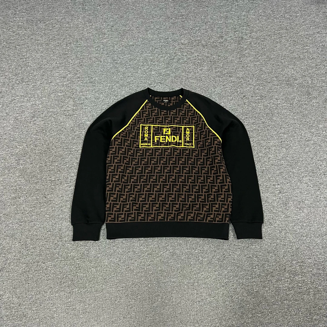 99新 AMIPARIS 芬迪 满印 刺绣logo 老花套头卫衣 s码