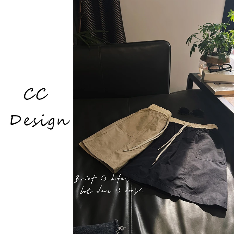 CAICAI-【圆梦曲】2025新款松紧腰撞色抽绳短裙休闲半身裙145031