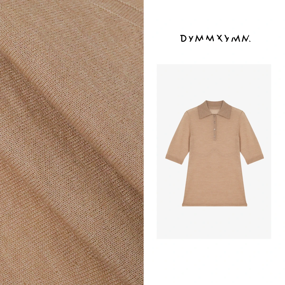 【DYMMXYMM】-《木屿》-CV.秋款驼色美丽诺羊毛polo打底衫-5FWY6355