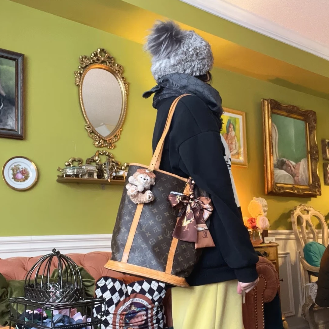 95新 LouisVuitton/路易威登 中古大水桶手拎包经典老花百搭时尚