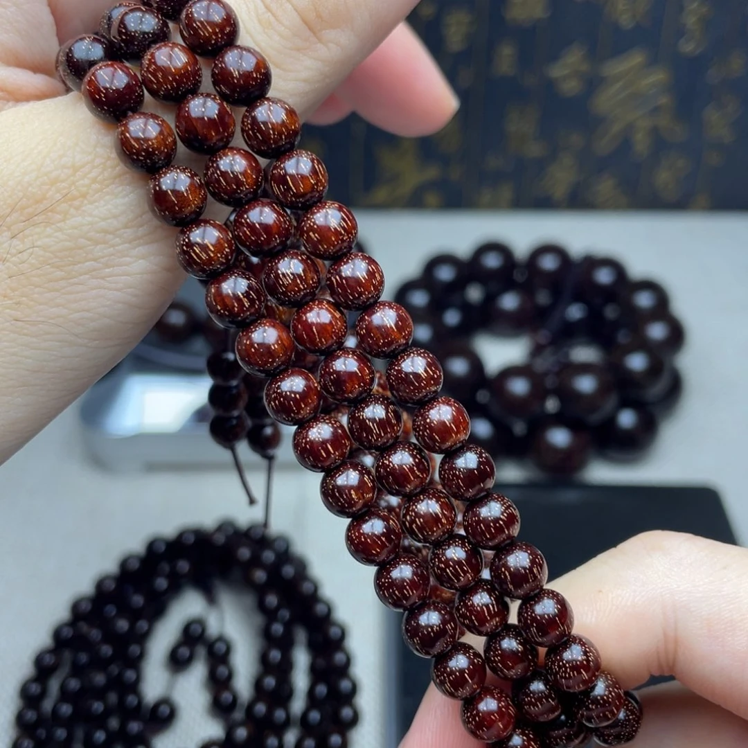 檀香紫檀（小叶紫檀）0.6 108颗 高油密爆满金星