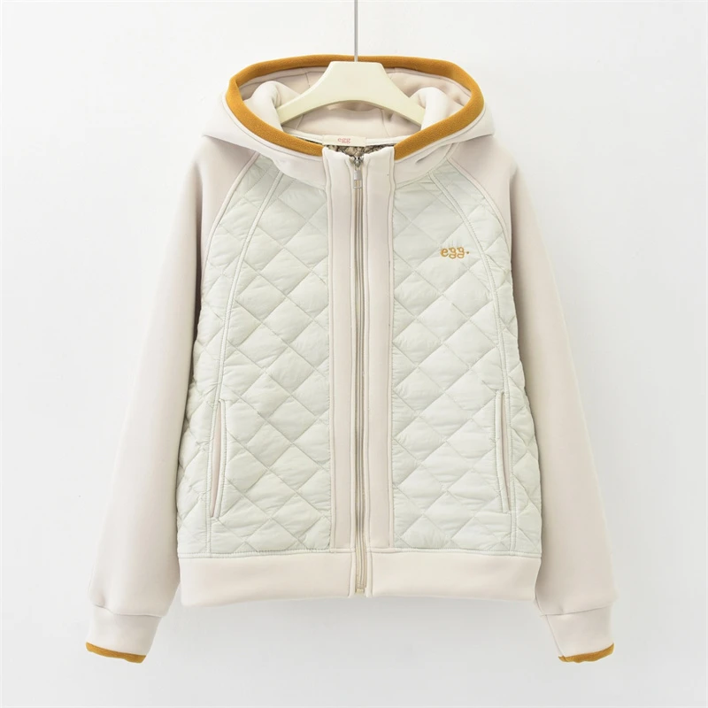 ZH-「拼接的魅力」2024加绒加厚石墨烯拼接撞色女外套GL-FC880