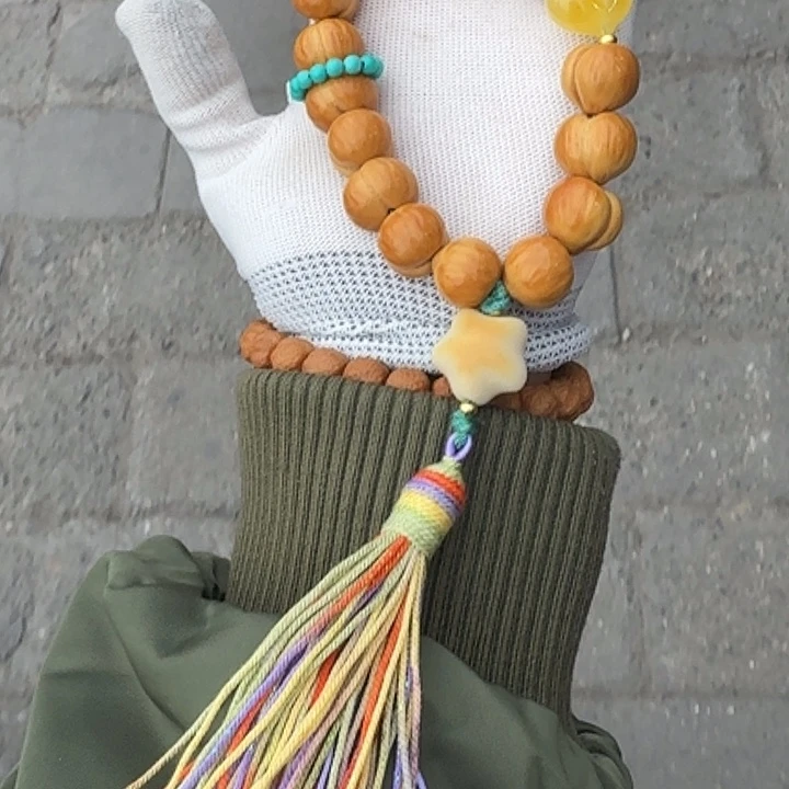 银S925猴头核桃屁桃手持