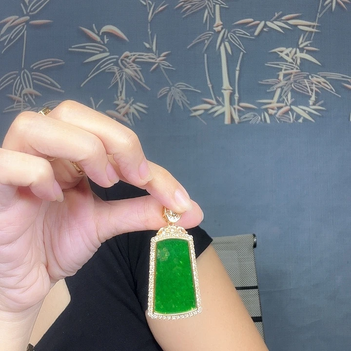 翡翠银S925镶嵌吊坠(不含链)特价