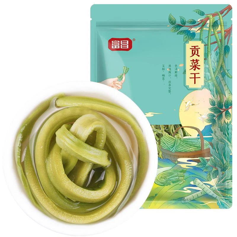 富昌贡菜干120g新鲜苔干苔菜火锅无叶贡菜响菜干货凉拌菜脱水蔬菜