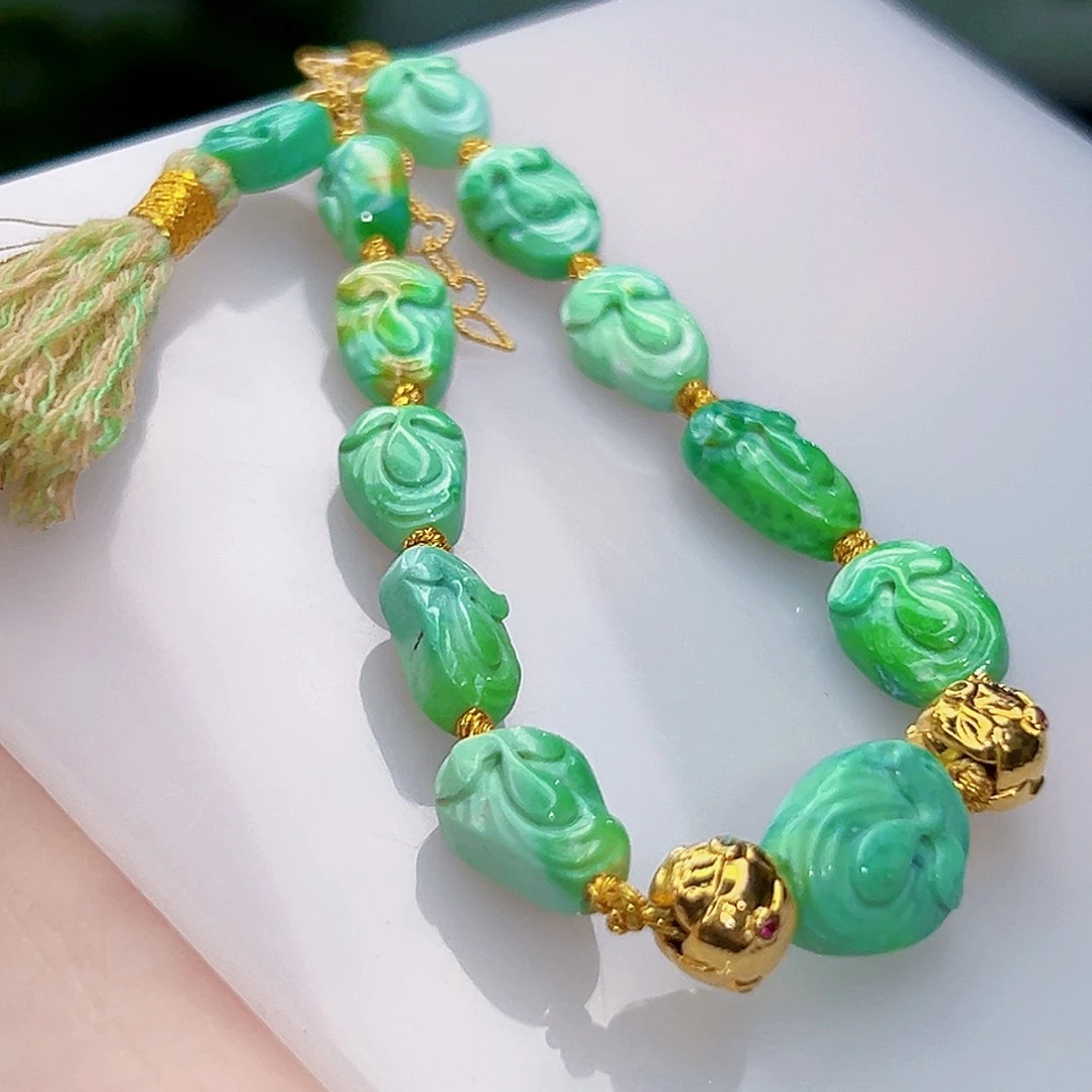 绿松石珠宝奇石18K金镶嵌