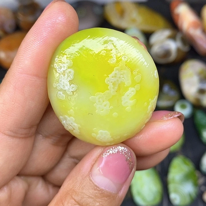 圆饼奇石饰品无孔花眼