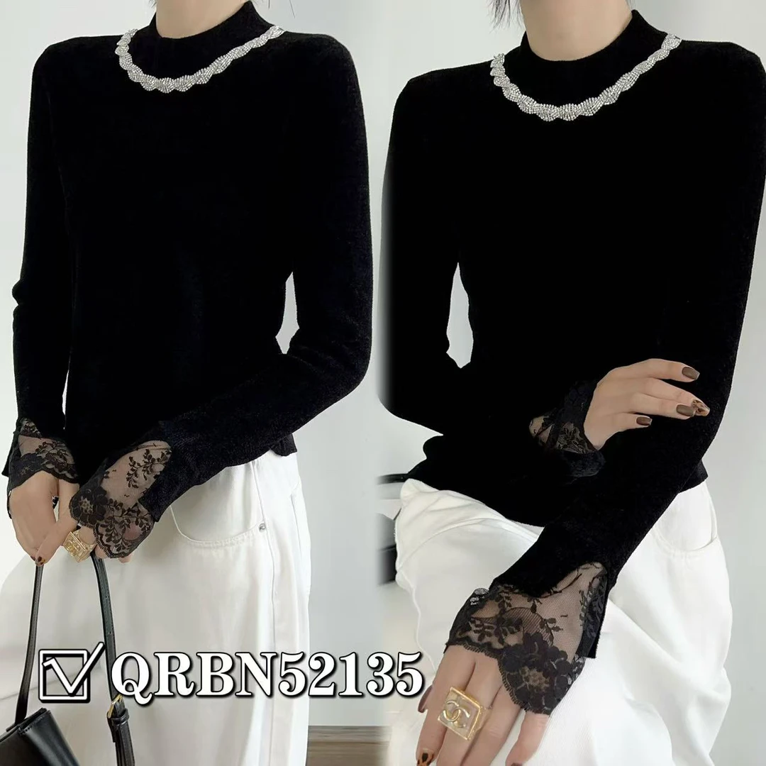 黑色针织衫修身长袖毛衣网红半高领