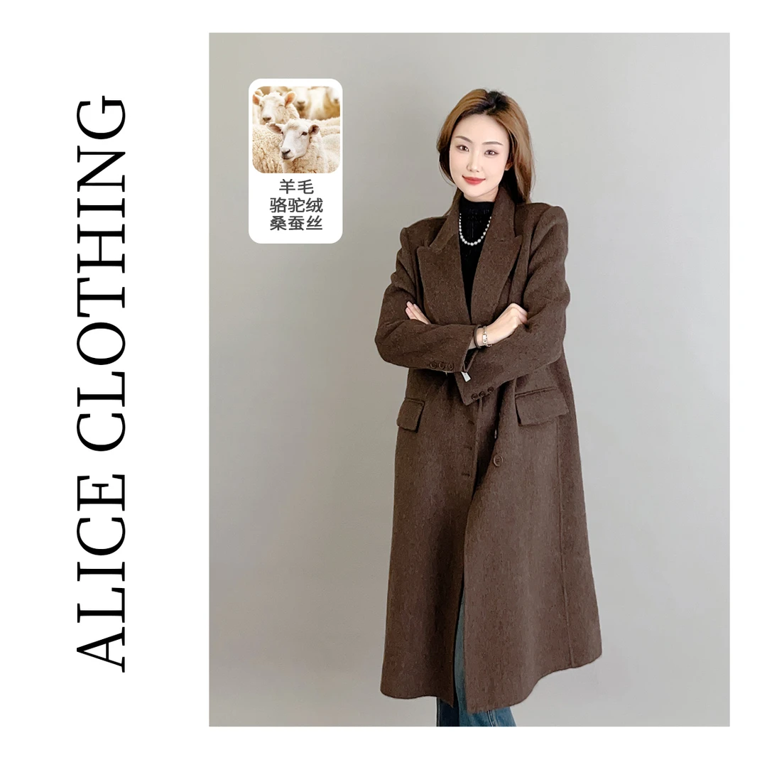 2ALICE 驼绒暖暖骆驼绒大衣桑蚕丝 奢贵御寒 S2136061Vr