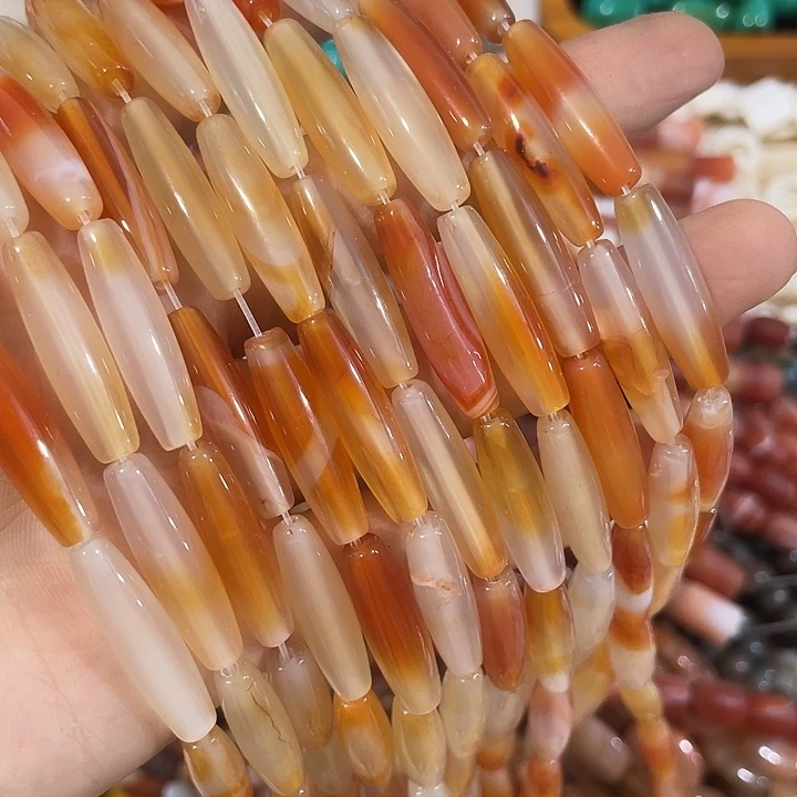 合金玛瑙/玉髓珠宝半成品一条盐源小天珠