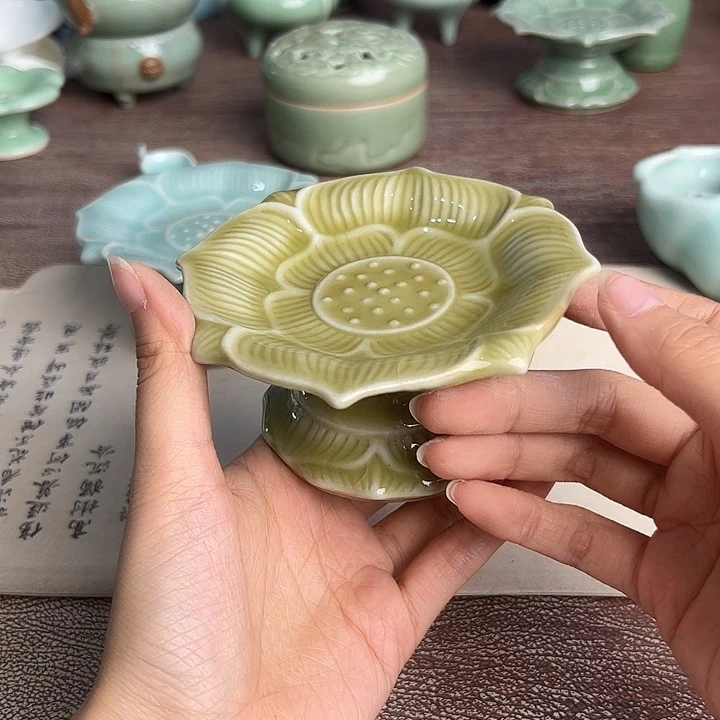 龙泉云间青瓷小米茶器