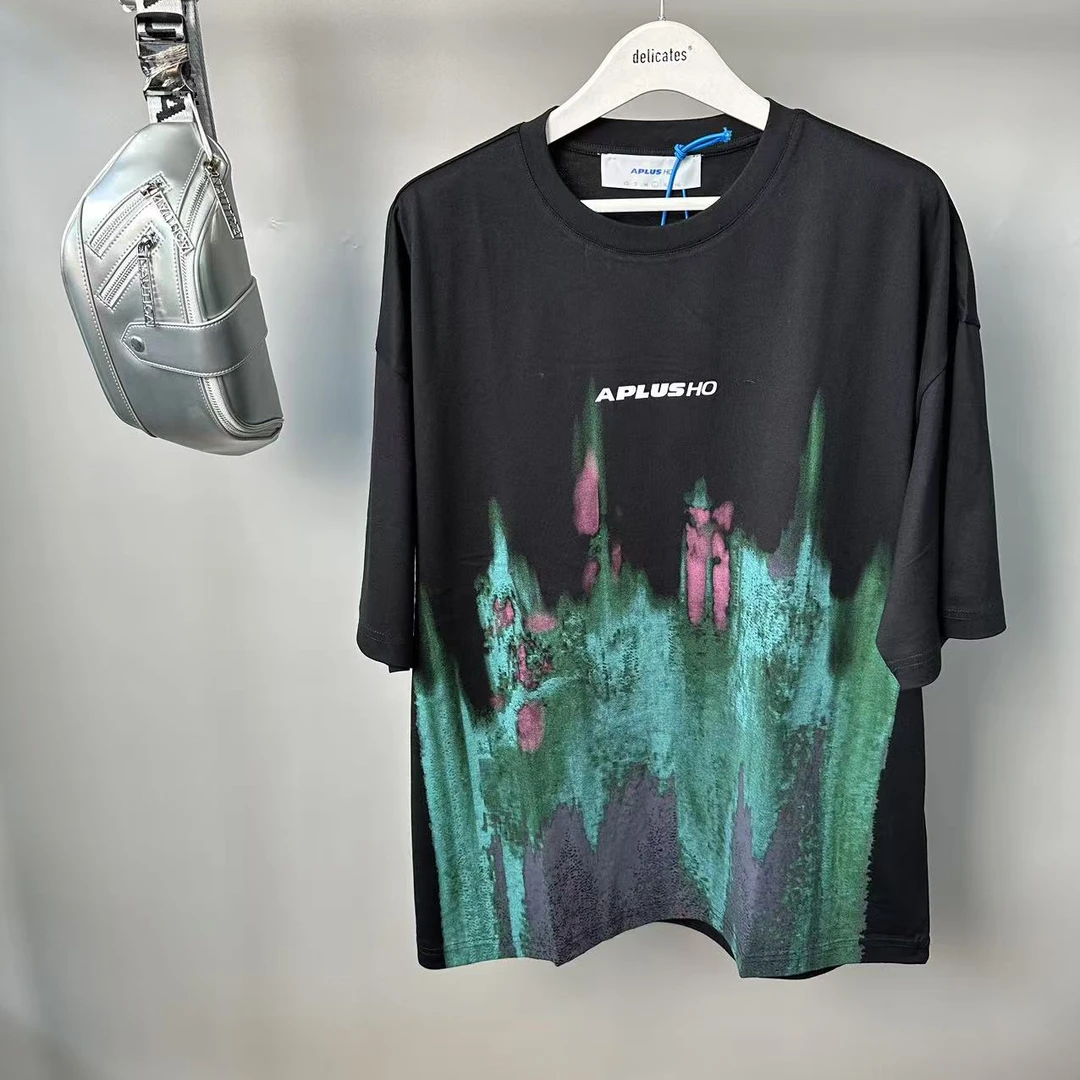 H-45   【HO】 25夏季新款数码喷绘印花廓版圆领短袖T恤  21103