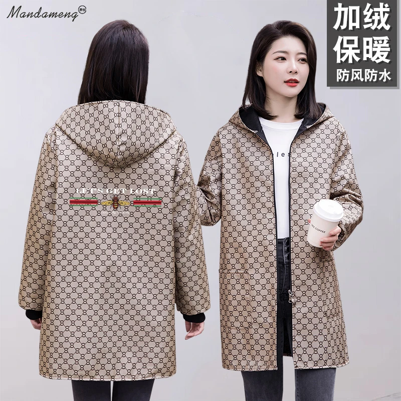 冬季新款加绒正穿工作服防污保暖长袖围裙家用厨房耐脏罩衣女定制