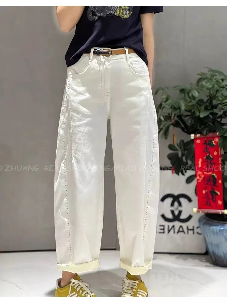 【云云精选】2275-2 夏季欧货白色气球裤奶奶裤